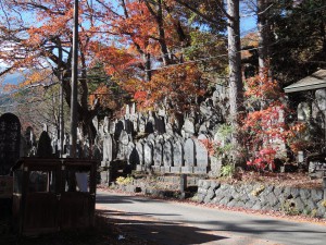▲霊神碑が所狭しと並ぶ４合目付近